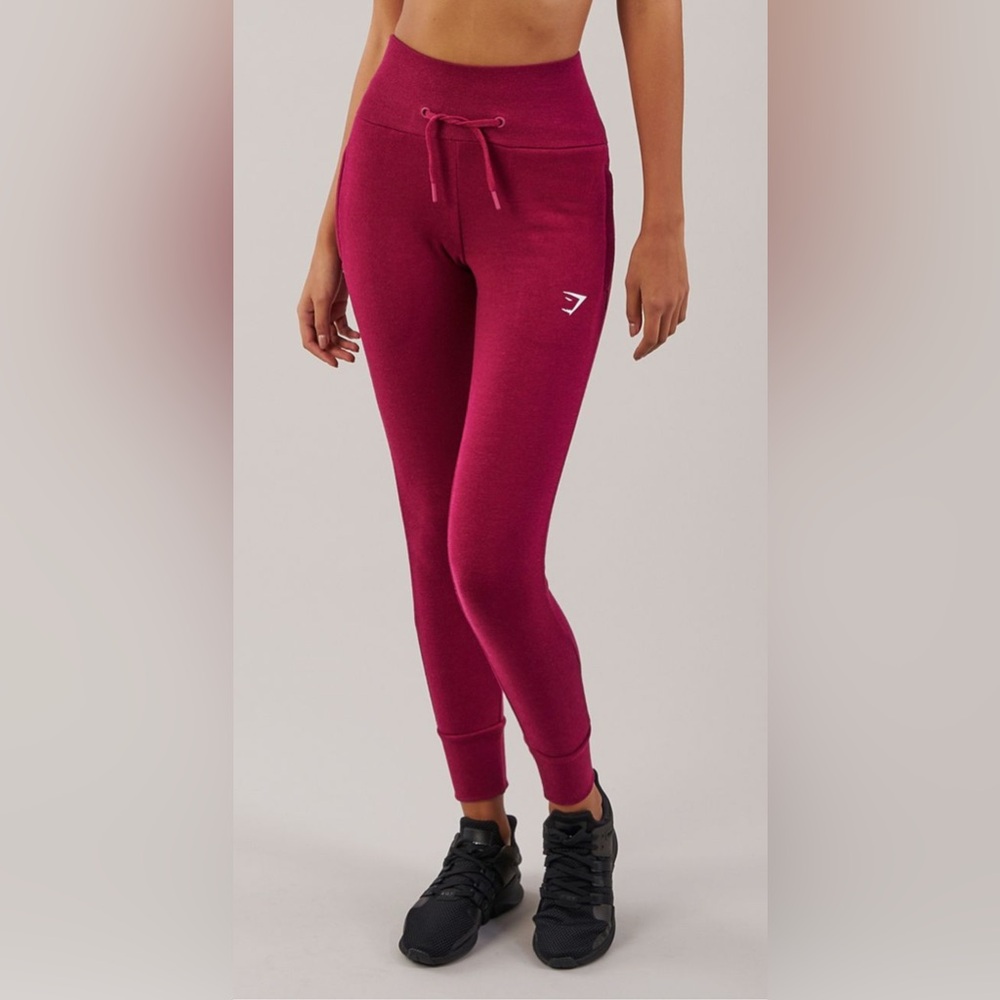 Gymshark Berry Red Drawstring Jogger Pants
